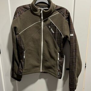 Helly Hansen Brown Plaid Detail Soft Fleece Jacket